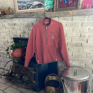 Half zip pink mauve fleece